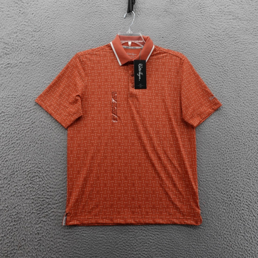 Walter Hagen Broken Club Polo Shirt S Red Mens Golf 4 Way Stretch‎ UPF 50 NWT